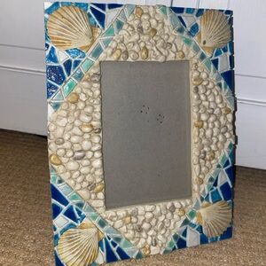 Vintage Seashell Mosaic Photo Frame